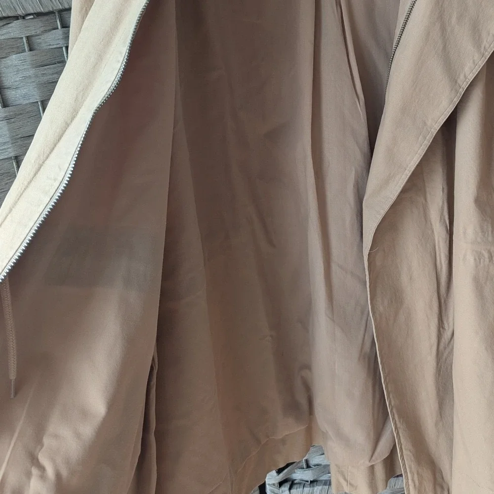 Martha Stewart Utility Jacket‎ Tan Zip Front Drawstring Cinch Waist Womens Sz 2X